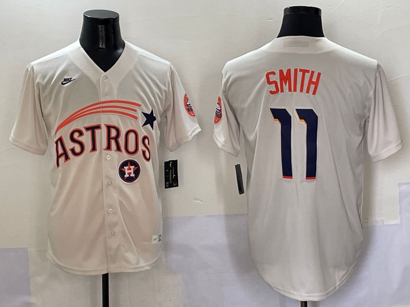 Men Houston Astros #11 Smith Cream Five generations Joint Name 2025 Nike MLB Jersey style 11